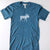 Hand Screen Printed Moose with Pattern Deep Teal Heather Unisex/Mens T-Shirt