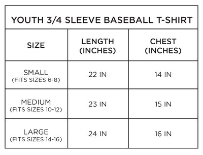 Hand Screen Printed Adventure Tweens Youth 3/4 Long Sleeve Baseball T-Shirt