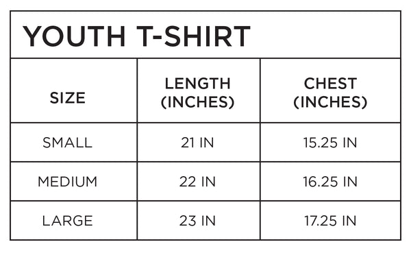 Youth medium t outlet shirt size chart age