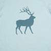 Hand Screen Printed Elk with Pattern Light Blue Kids T-Shirt