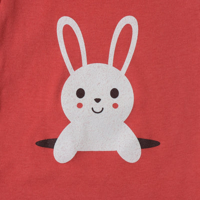 Hand Screen Printed Bunny Popping Out Baby Organic Onesie