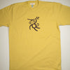 Hand Screen Printed Monkey Swinging Mustard Unisex/Mens Organic T-Shirt