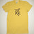 Hand Screen Printed Monkey Swinging Mustard Women Organic T-Shirt