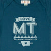 Hand Screen Printed Love Montana Ocean Blue Organic Kids 18-24 Months T-Shirt