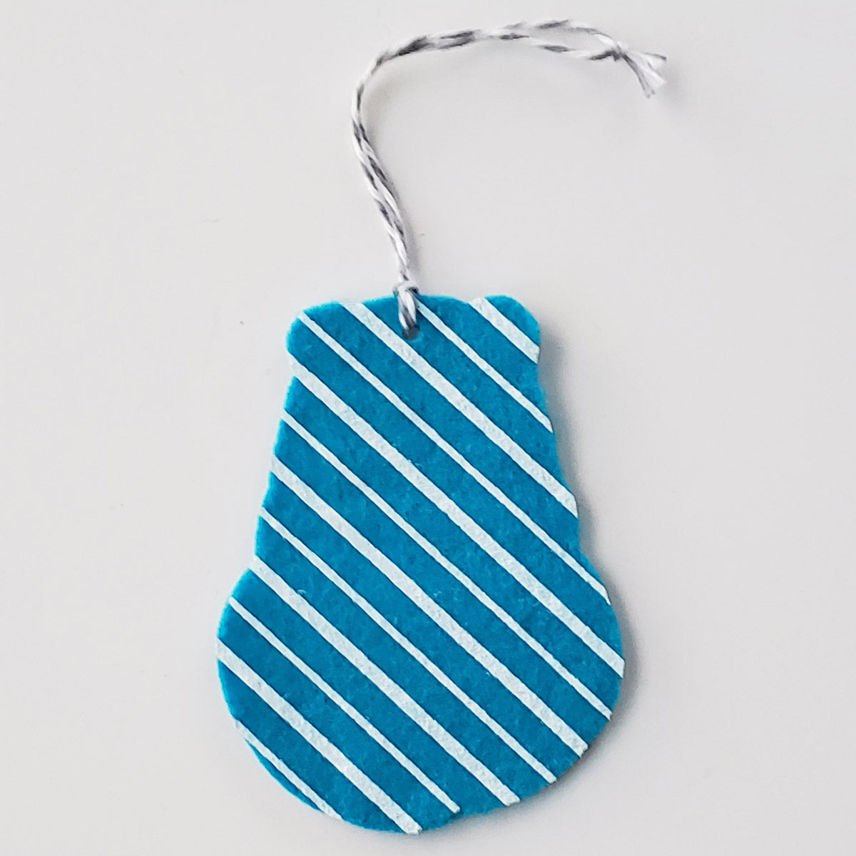 Ornament - Hand Screen Printed Wool Felt Polar Bear JOY Cyan