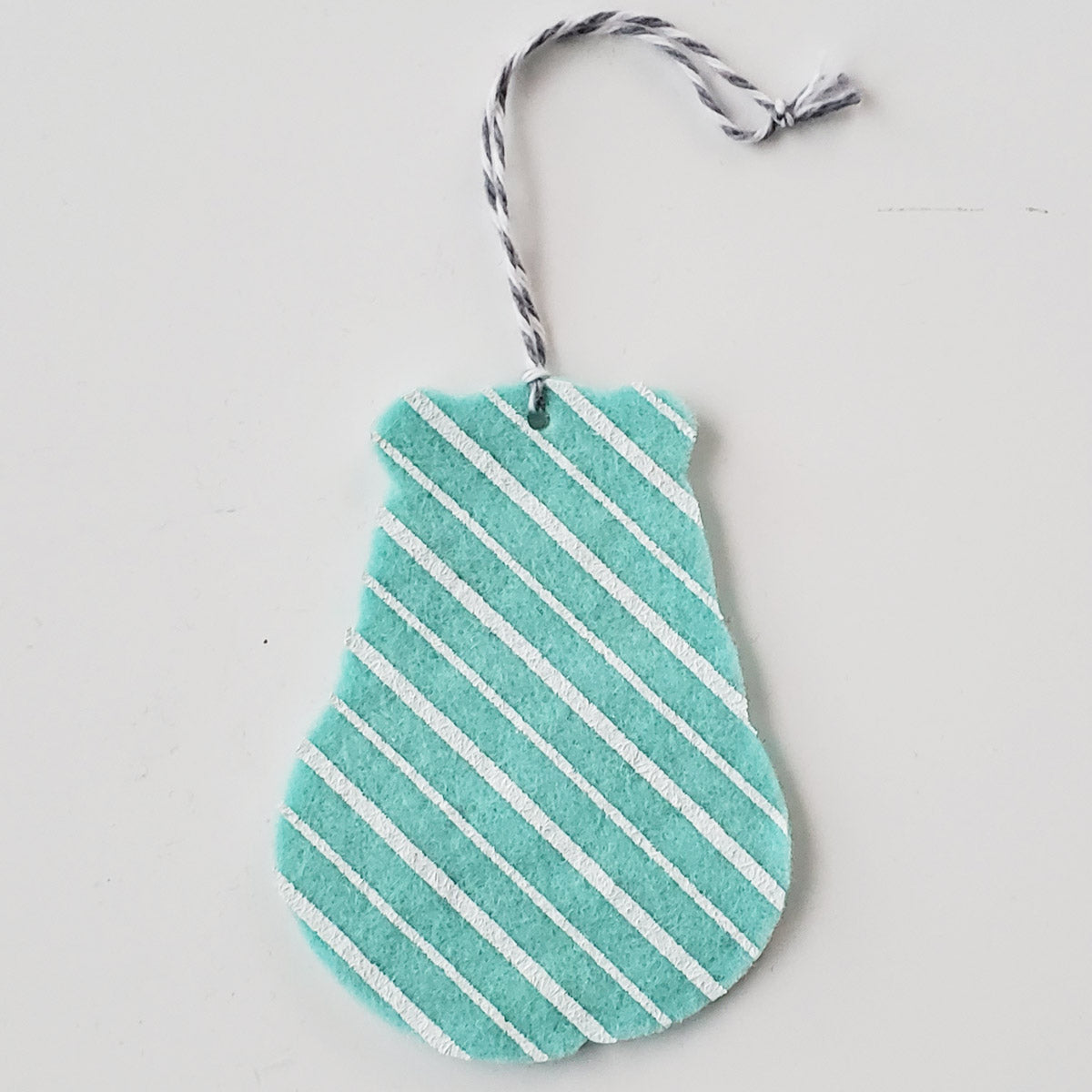 Ornament - Hand Screen Printed Wool Felt Polar Bear JOY Light Blue