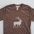 Hand Screen Printed Elk with Pattern Heather Brown Unisex/Mens T-Shirt