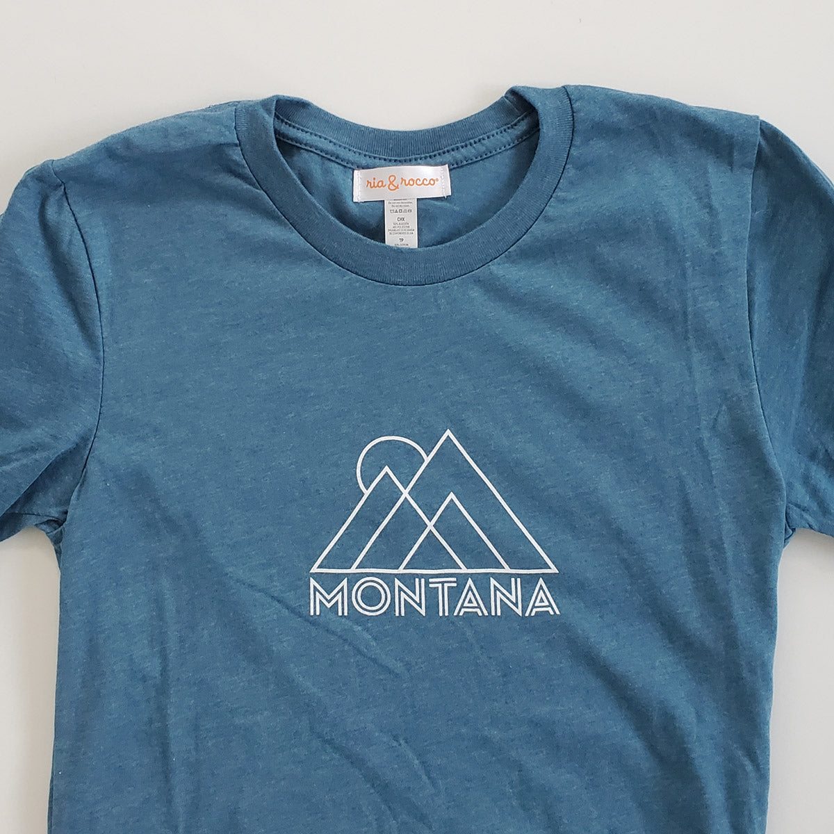 Hand Screen Printed Montana Graphic Deep Teal Heather Unisex/Mens T-Shirtd