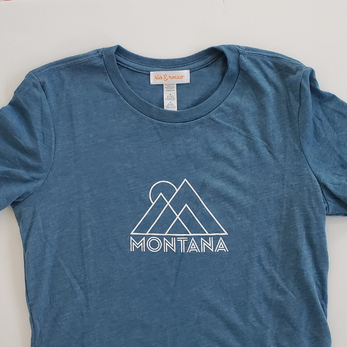 Hand Screen Printed Montana Graphic Deep Teal Heather Womens T-Shirt