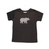 Hand Screen Printed Grizzly Bear with Pattern Dark Gray Heather Kids 18-24 Months T-Shirt