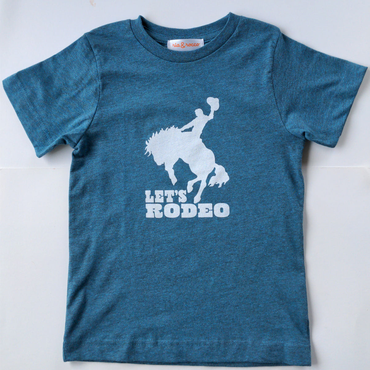 Hand Screen Printed Let's Rodeo Bermuda Blackout Heather Youth T-Shirt