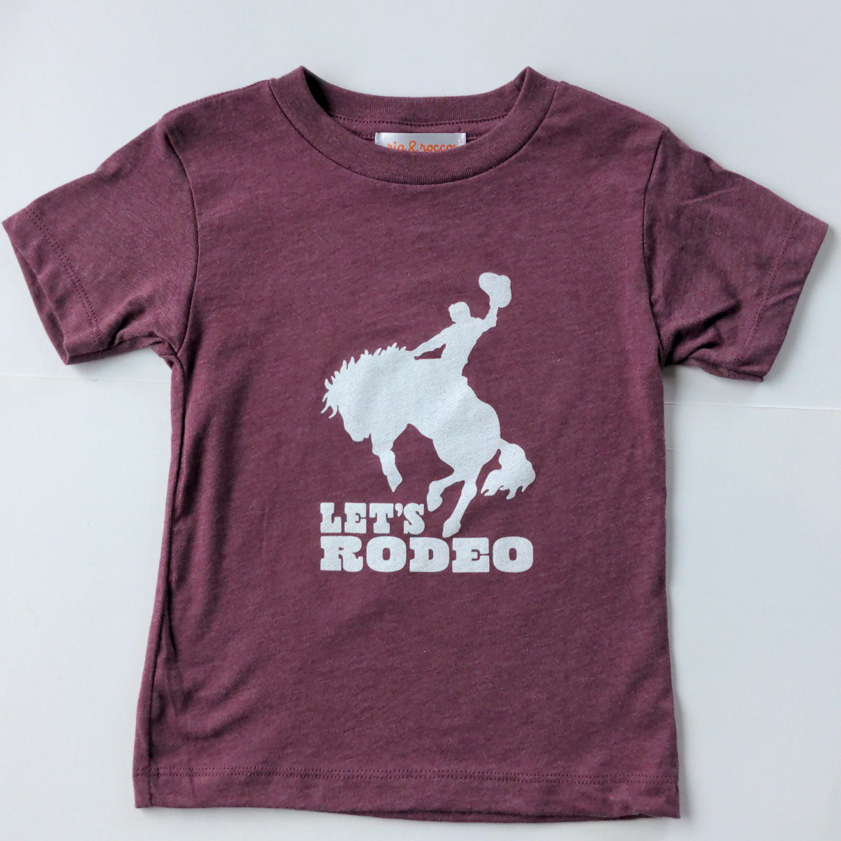 Hand Screen Let's Rodeo Maroon Heather Kids T-Shirt