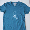 Hand Screen Printed Royal Wulff Fly Graphic Deep Teal Heather Unisex/Mens T-Shirt