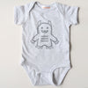 Hand Screen Printed Cute Monster Ash Baby Onesie