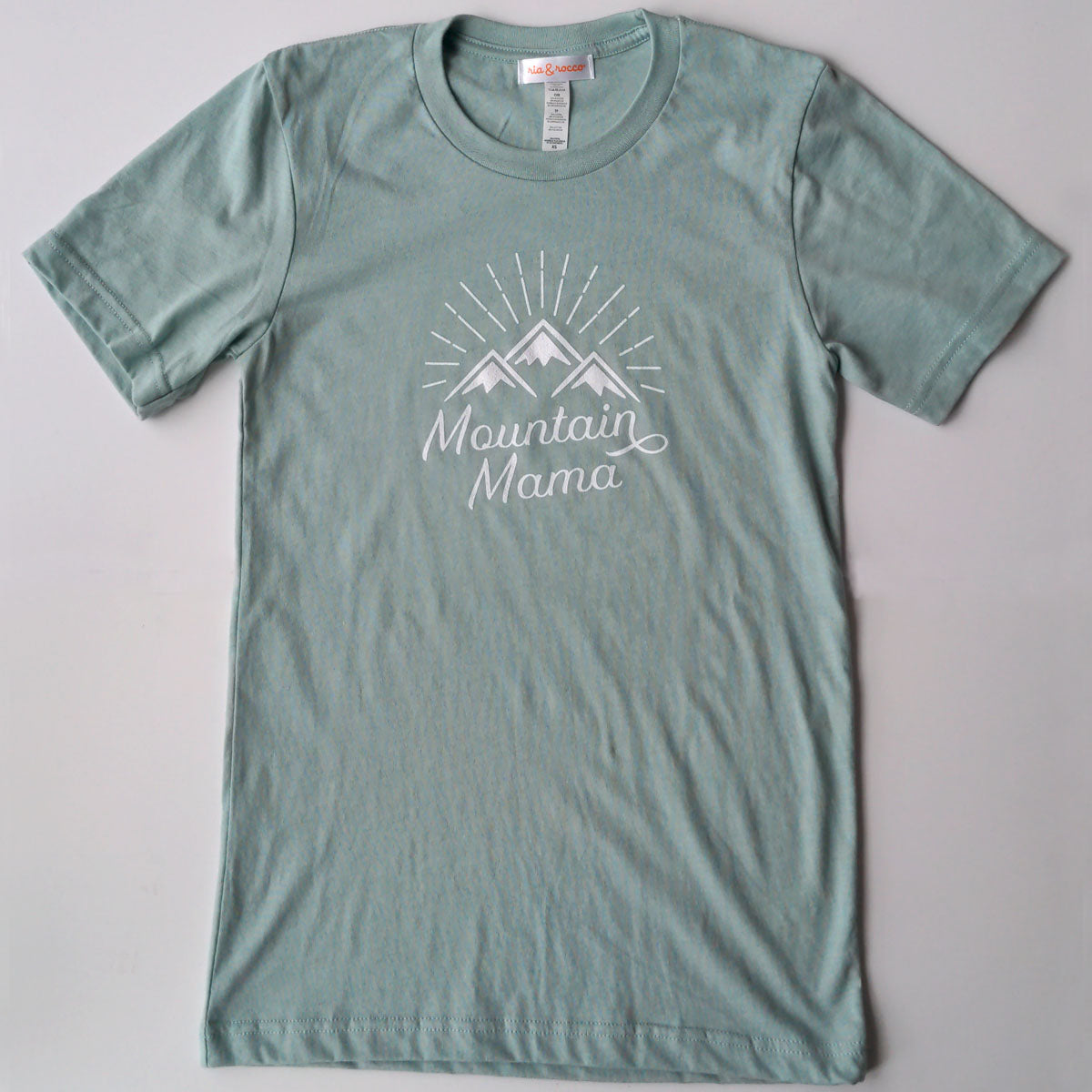 Hand Screen Printed Mountain Mama Dusty Blue Unisex T-Shirt