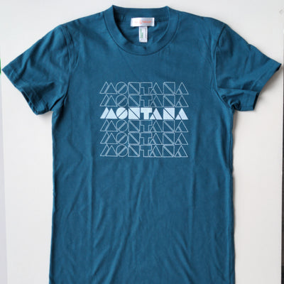 Hand Screen Printed Retro Montana Organic Oceanside Womens T-Shirt