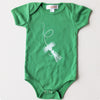 Hand Screen Printed Small Fly Green Baby Onesie