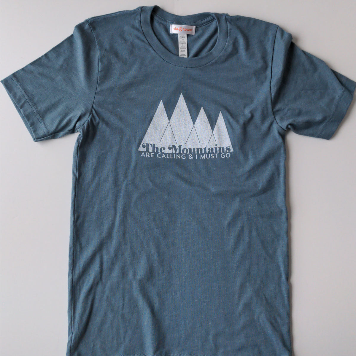 Hand Screen Printed Mountains are Calling Unisex/Mens T-Shirt