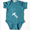 Hand Screen Printed Small Fly Surf Blackout Baby Onesie