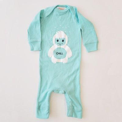 Hand Screen Printed Small Fly Baby Rib Long Sleeve Coverall
