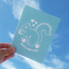 Greeting Card Hand Screen Printed Squirrel Nuts For You