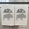 Hand Screen Printed Tea Towel: Bison Graphic