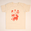 Hand Screen Printed Friendly Foxes Cream Kids Organic T-Shirt