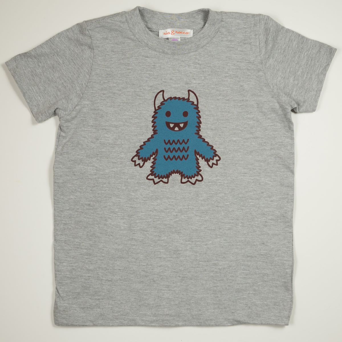 Hand Screen Printed Monster Rawrs Heather Kids T-Shirt - ria & rocco