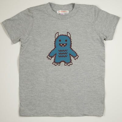 Hand Screen Printed Monster Rawrs Light Gray Heather Kids T-Shirt