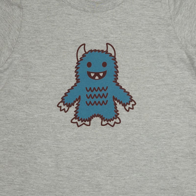 Hand Screen Printed Monster Rawrs Light Gray Heather Kids T-Shirt