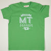 Hand Screen Printed Love Montana Green Kids T-Shirt