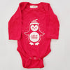 Hand Screen Printed Penguin LET IT SNOW Baby LONG SLEEVE Onesie