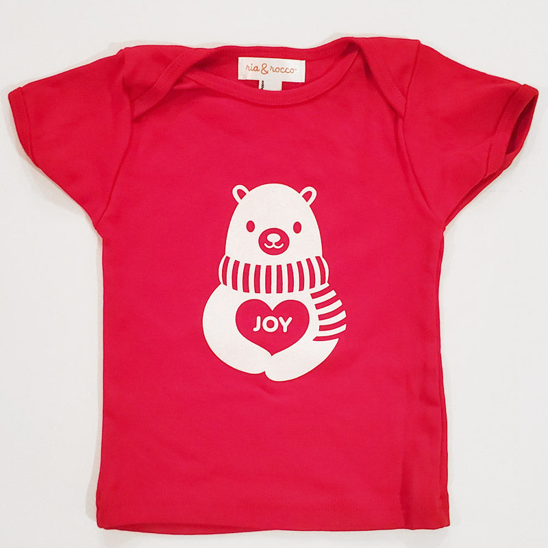 Hand Screen Printed Polar Bear JOY Kids Size 18-24 months T-Shirt