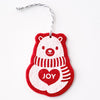 Ornament - Hand Screen Printed Wool Felt Polar Bear JOY Red