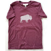 Hand Screen Printed Bison with Pattern Maroon Heather Youth T-Shirt