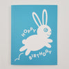 Greeting Card Hand Screen Printed Bunny Happy Birthday