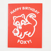 Greeting Card Hand Screen Printed Fox Birthday