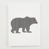 Greeting Card Hand Screen Printed Grizzly Bear