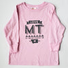 Hand Screen Printed Love Montana Long Sleeve Pink Youth Shirt