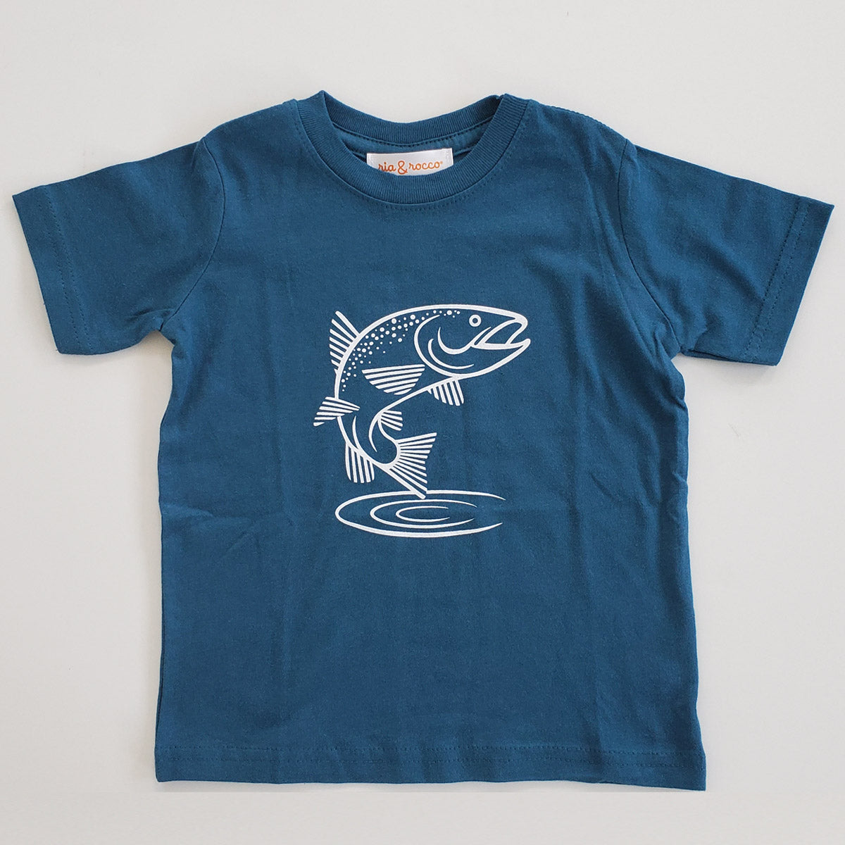 Hand Screen Printed Rainbow Trout Oceanside Kids T-Shirt