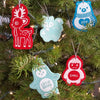 Ornament - Hand Screen Printed Wool Felt Polar Bear JOY Cyan