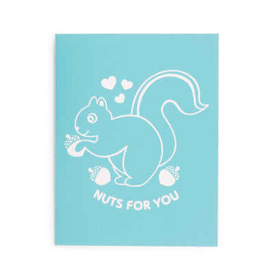 Greeting Card Hand Screen Printed Squirrel Nuts For You