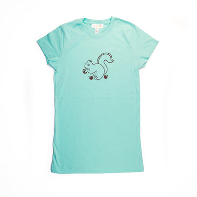 Hand Screen Printed Squirrel Nuts Girls SLIM FIT T-Shirt
