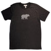 Hand Screen Printed Grizzly Bear with Pattern Dark Gray Heather Unisex/Mens T-Shirt