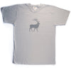 Hand Screen Printed Elk with Pattern Light Gray Unisex/Mens T-Shirt