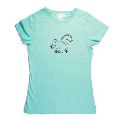 Hand Screen Printed Squirrel Nuts Womens T-Shirt