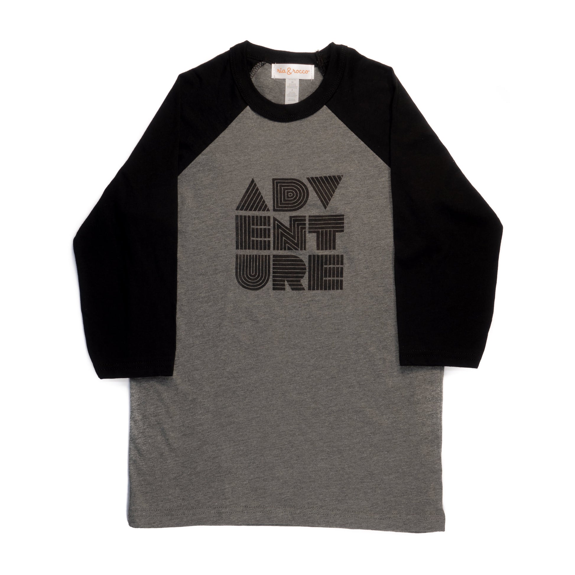 Hand Screen Printed Adventure Tweens Youth 3/4 Long Sleeve Baseball T-Shirt
