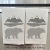 Hand Screen Printed Tea Towel: Grizzly Graphic